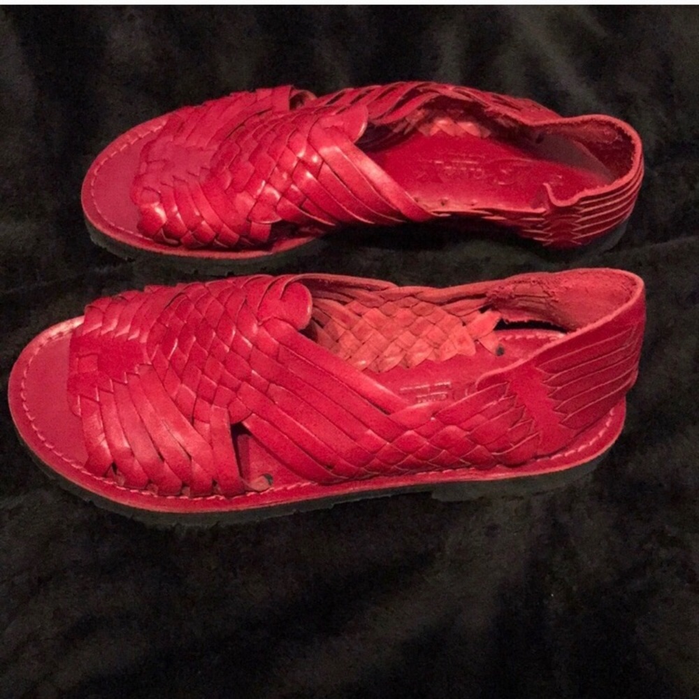 Never Worn Authentic Red Huarache Sandals